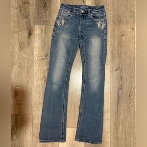 Women’s Grace Medium Blue Embroidered Bootcut Jeans